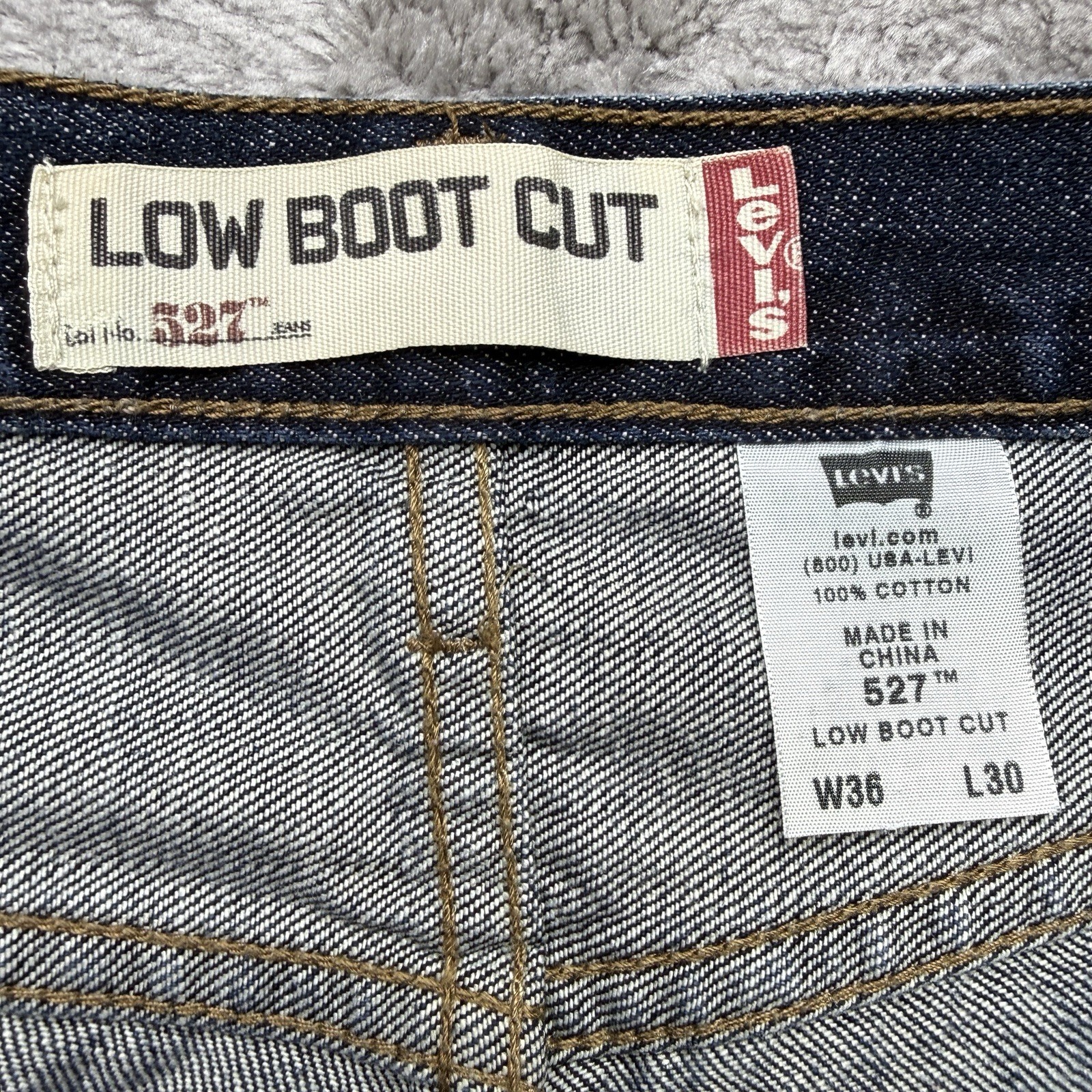Levi’s 527 Vintage Y2K Low Boot Cut Jeans Mens 36×30 Dark Wash Blue Denim