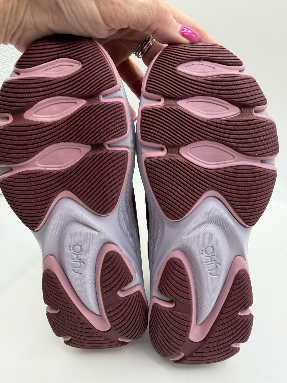 Ryka Devo X Max RS Walking Sneakers, Women’s 5,Pink/Burg. Tonal Metallic/Mesh