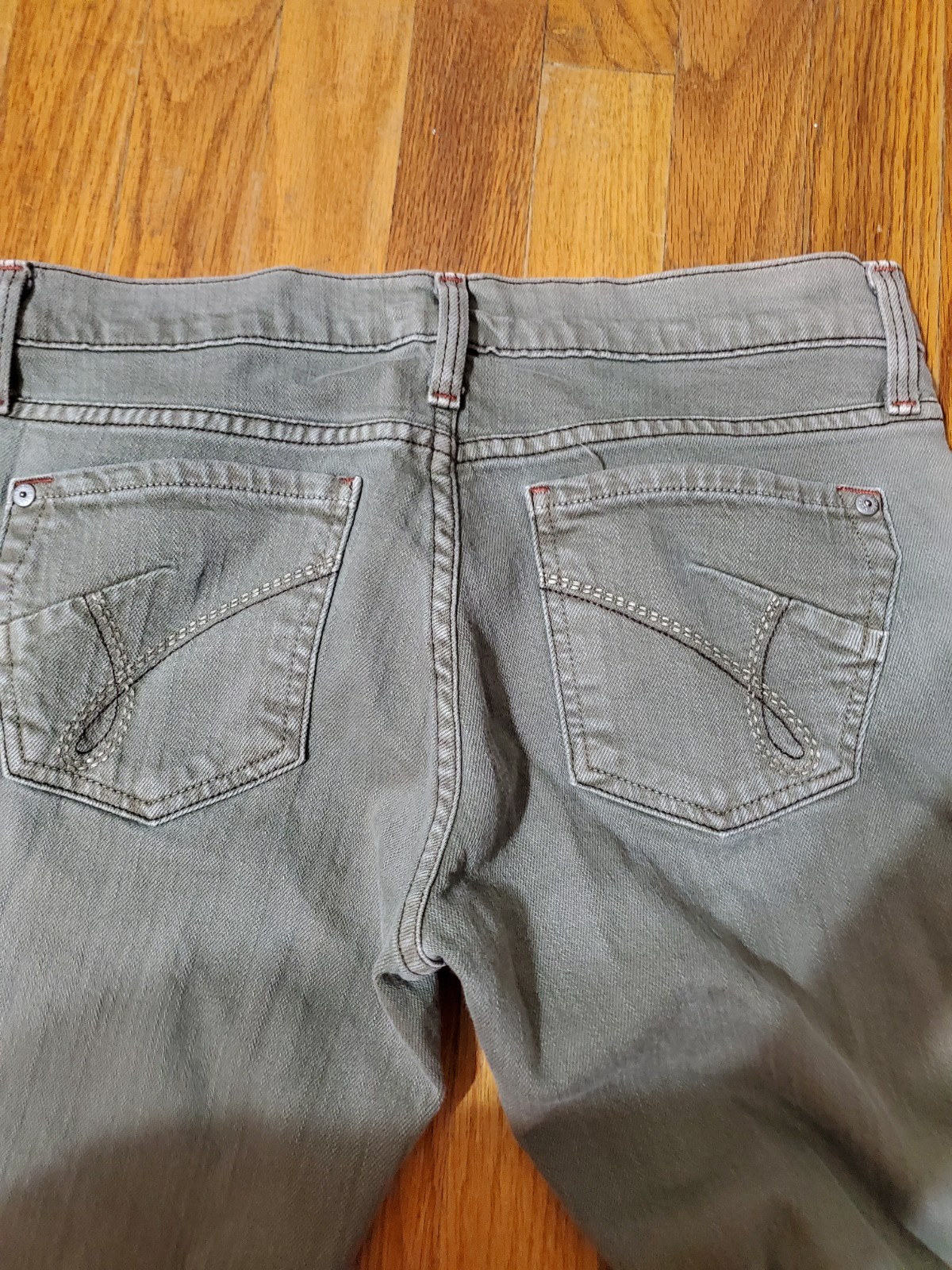 James Jeans Preserved Denim Boot Size 28 Women’s Army Green 31″ Waist USA Made
