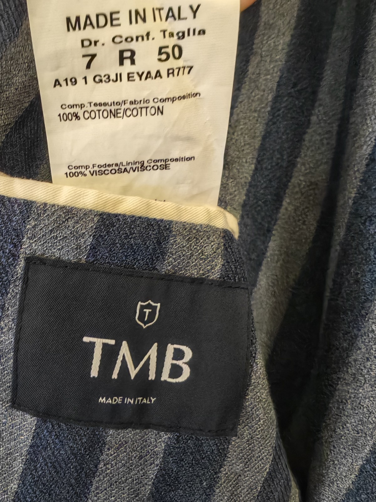 Tombolini 700€ Men’ Blazer Jacket Cotton Size EU 50 ( M ) Made in Italy