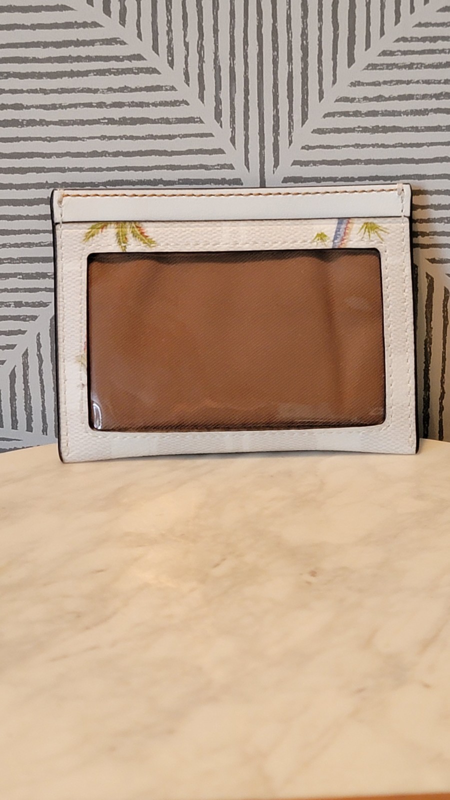 COACH Nolita 15 Wristlet Glacier White Hula Print w/ Card Holder EUC