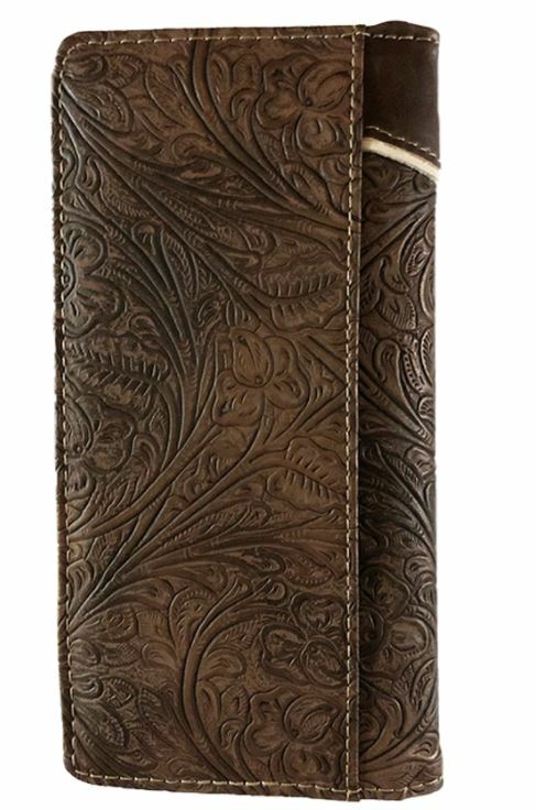 Cross Praying Cowboy Men Wallet Western Bifold Check Book Style W089-27 Brown