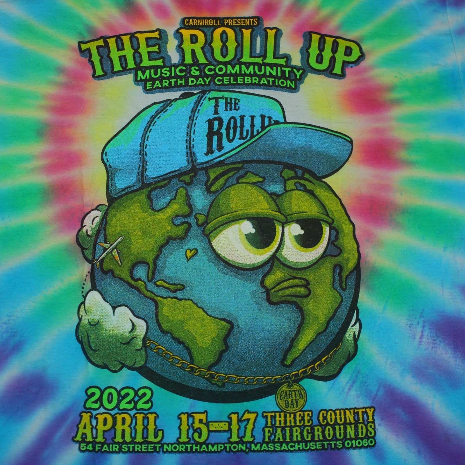 THE ROLL UP 2022 Northampton Wiz Khalifa Waka Flocka Tie Dye T-SHIRT Men’s S