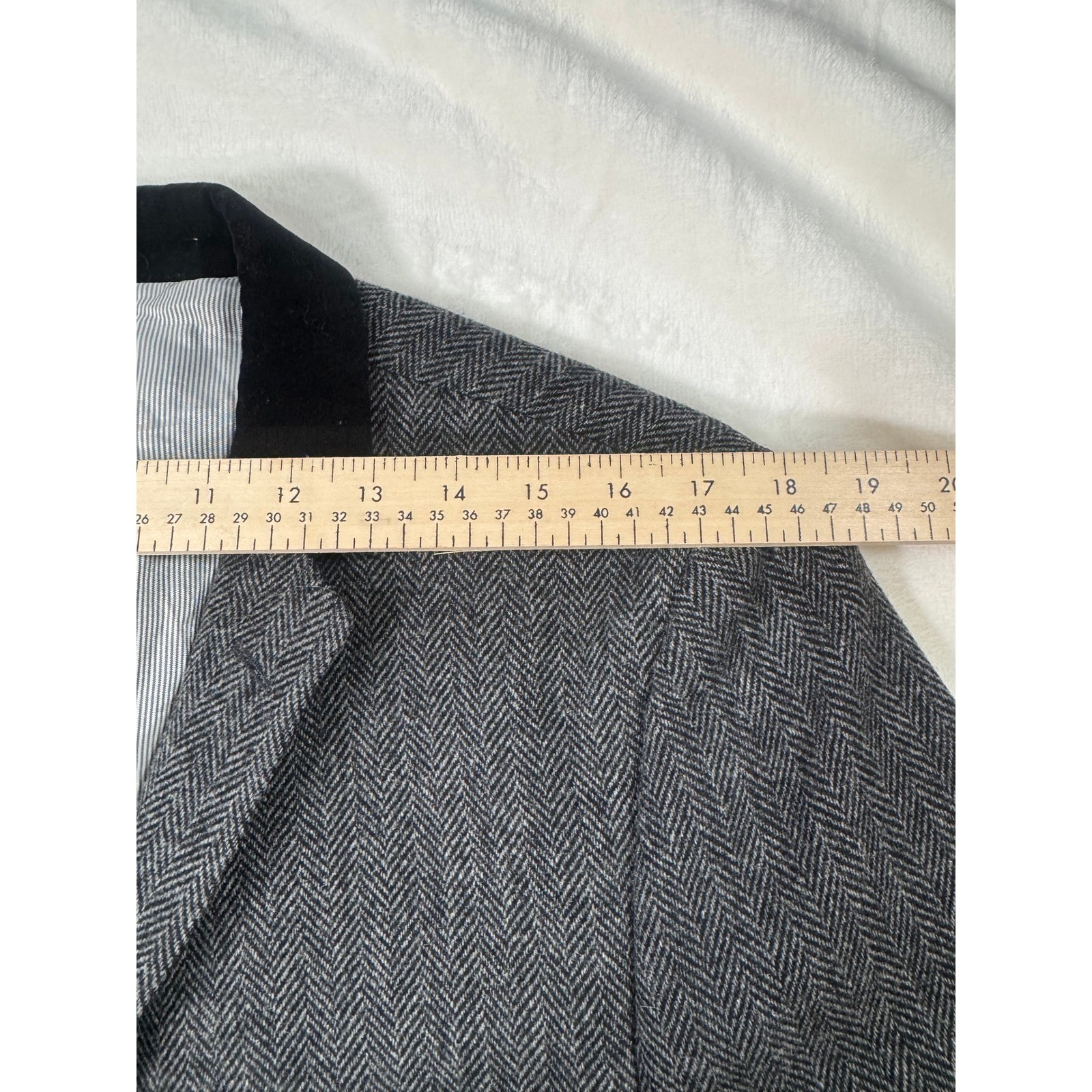 Dockers Khakis 100% Wool Herringbone Tweed Blazer Jacket Collar Patch 3-Button