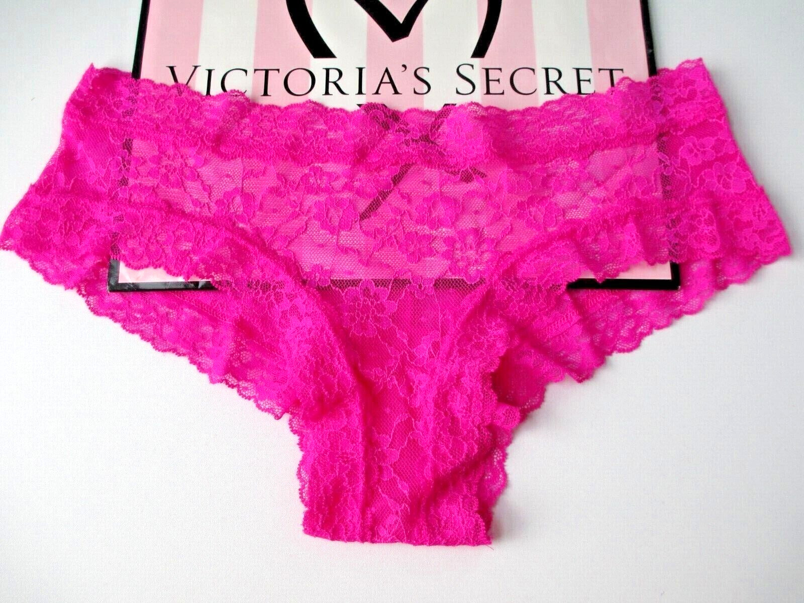 VICTORIA’S SECRET Lace Cheeky Panty VS Pink Bali Orchid S M L XL NWT