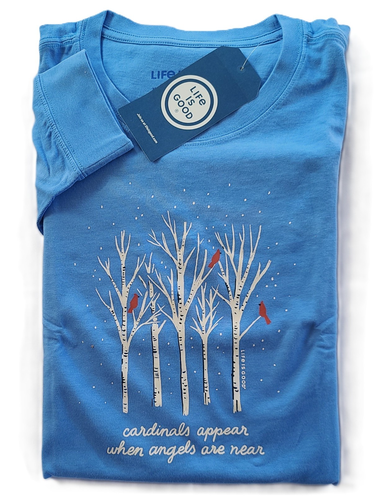 Life Is Good LS Shirt Crusher Tee CARDINALS APPEAR BIRCH TREES 51in Womens XXL
