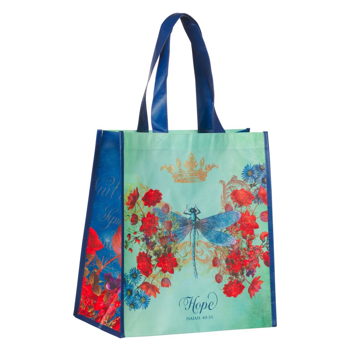 Floral Dragonfly Reusable Multicolor Shopping Tote Bag for Women: Hope – Isa.
