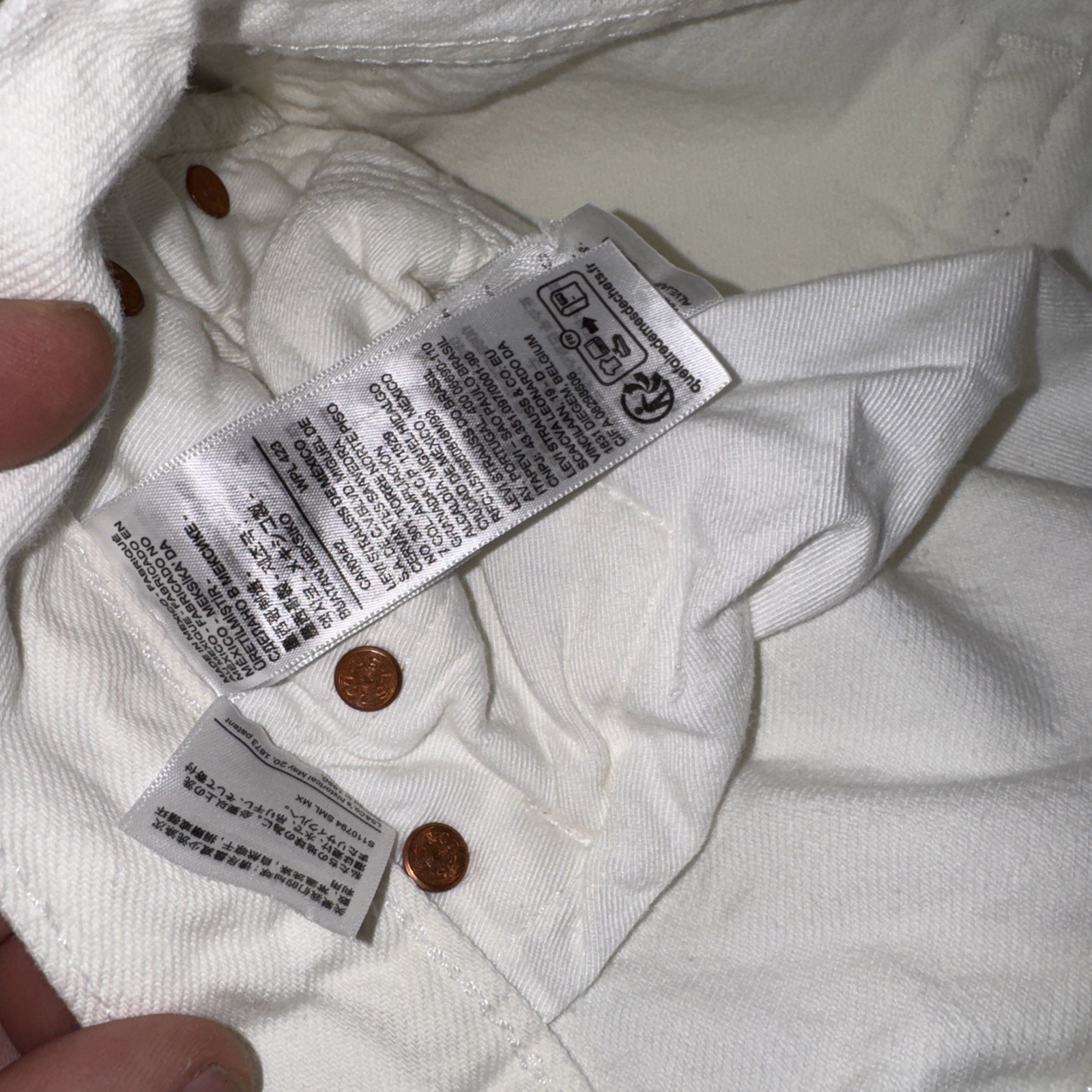 Levi’s 501 Denim Tears 28/30 White Straight Denim Jeans Button 28X30
