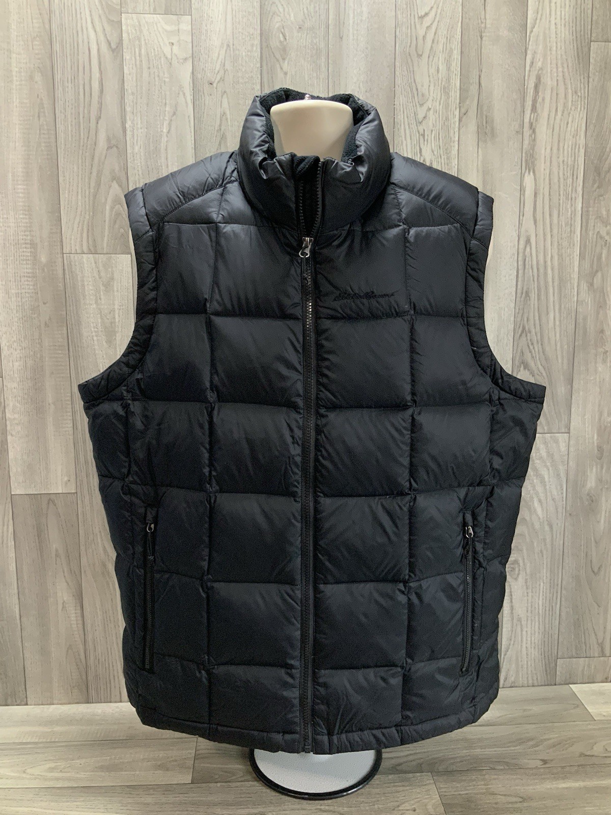Eddie Bauer Premium Goose Down Black Puffer Vest Large