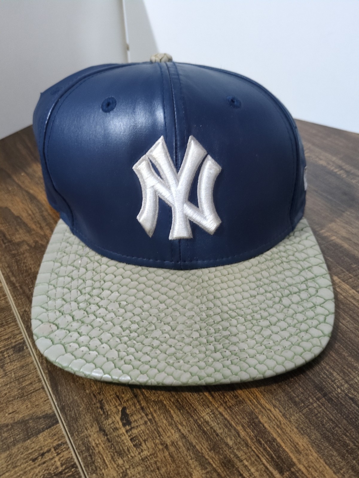 950 Original Fit New Era New York Strap Back Leather Hat Reptize
