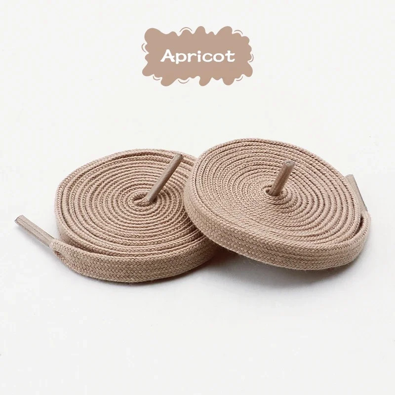 0.8cm Classic Cotton Shoelaces for Sneakers Canva Shoes Solid-Color Flat Laces N