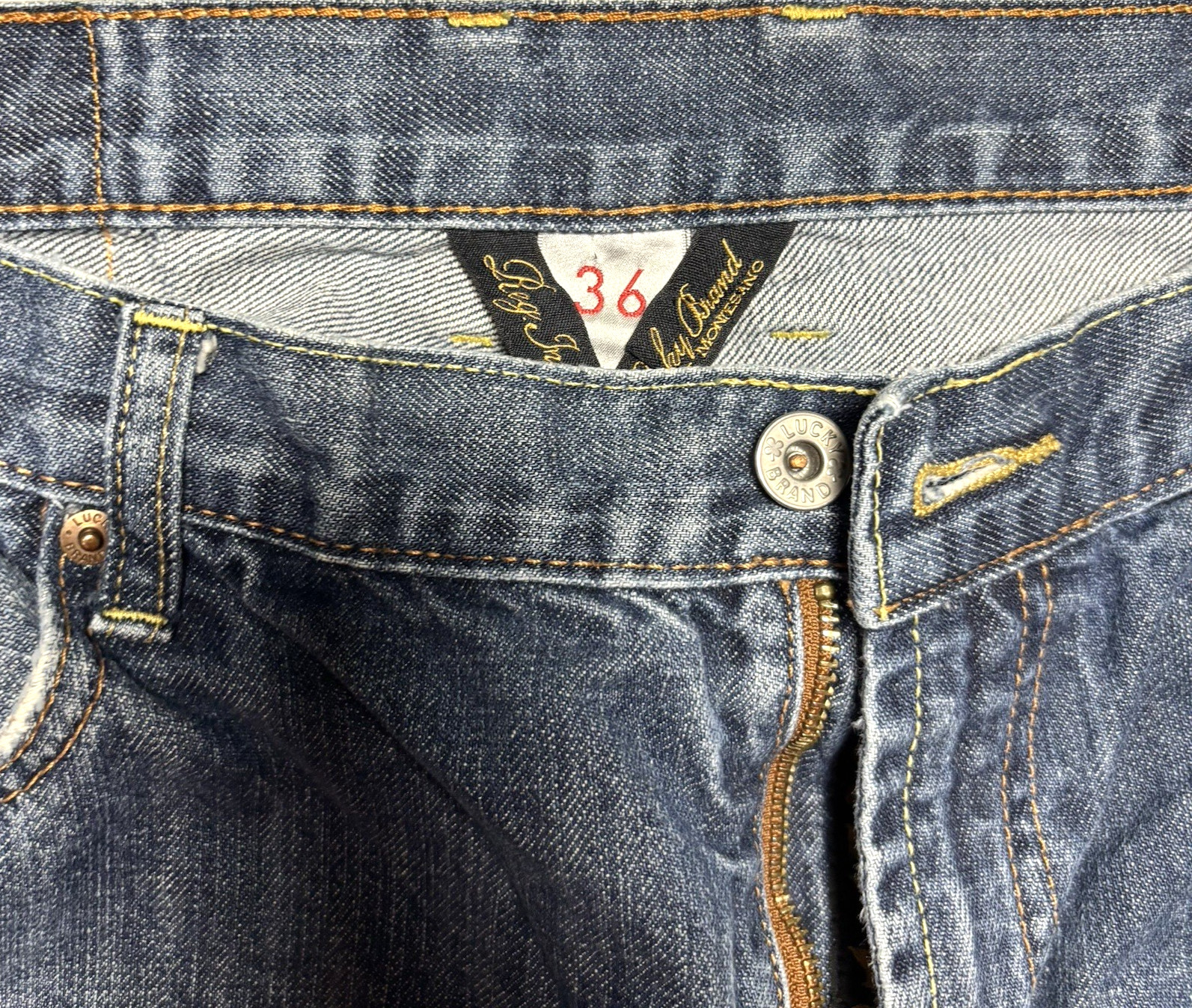 Lucky Brand 185 Straight Jeans Mens 36×30 Lot 101 Regular Inseam Denim