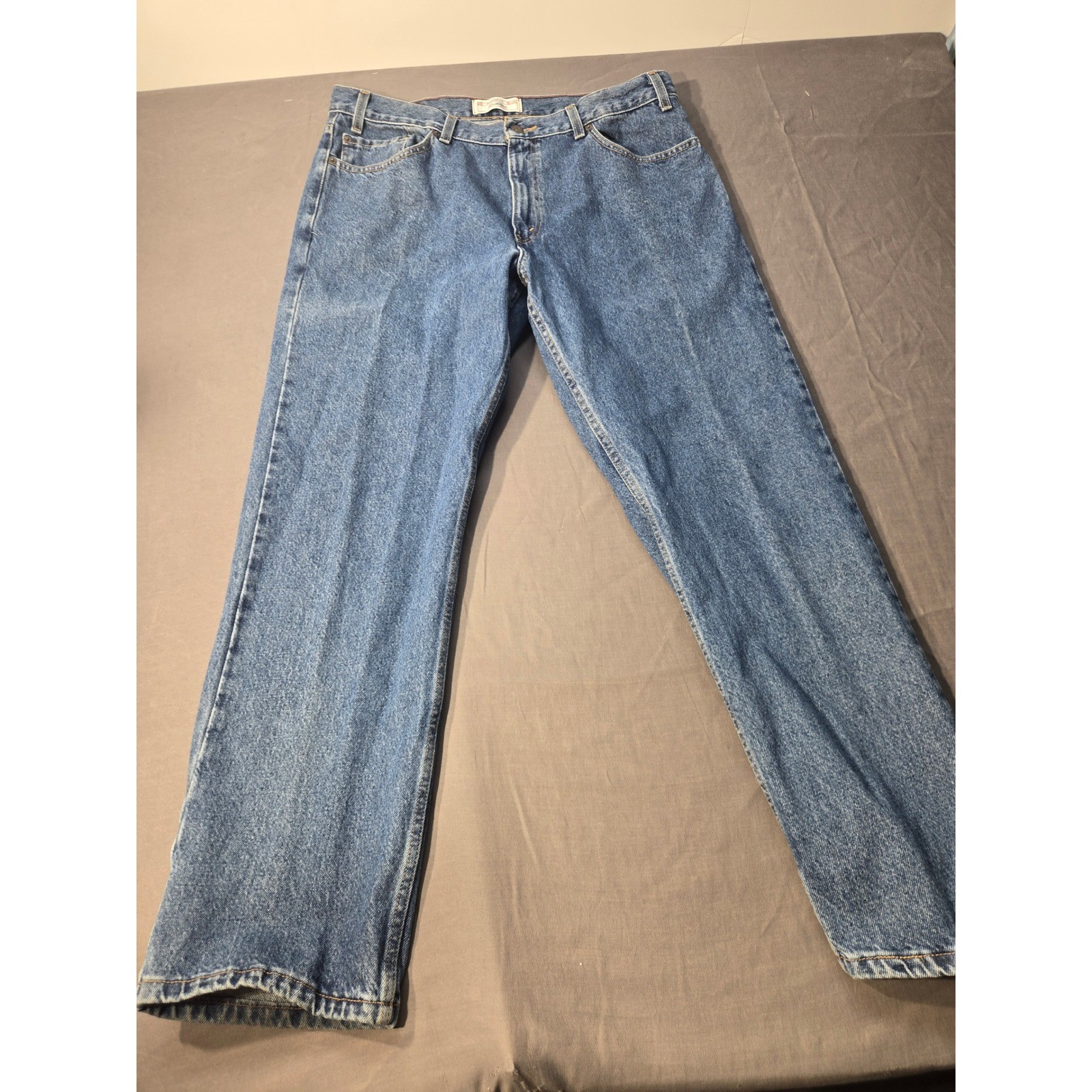 Levi Strauss Signature Mens Regular Fit Blue Jeans 38×30 Medium Wash Denim