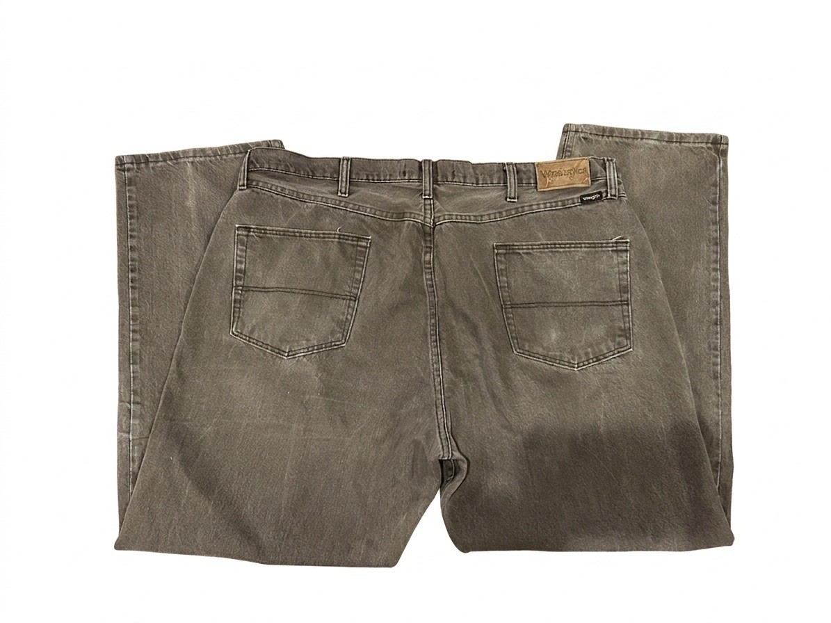 Wrangler Genuine Regular Fit Jeans Mens 40×30 Brown Denim Gray Faded Work Pants