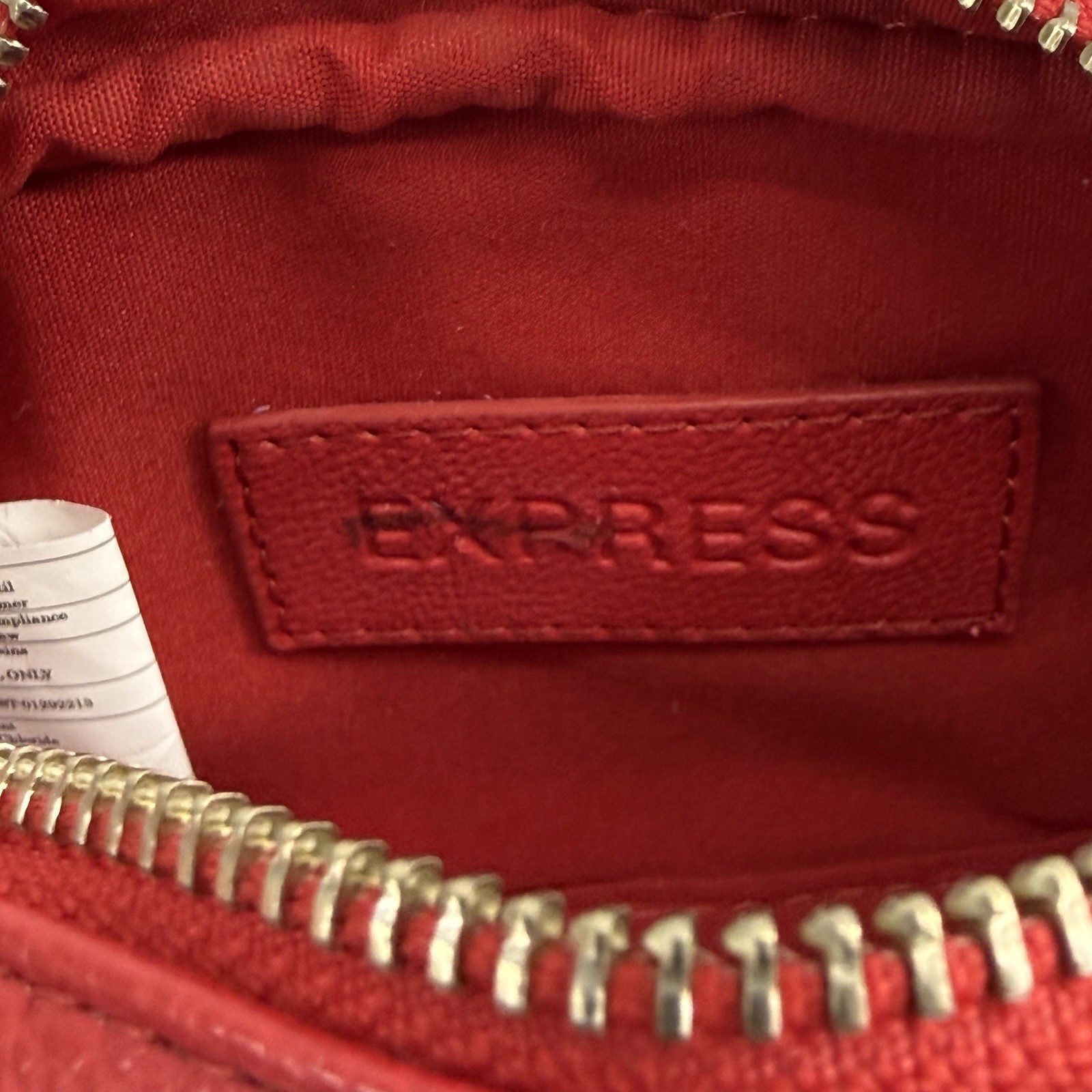 Express Mini Red Faux Leather Crossbody Bag Chain Strap Shoulder Purse