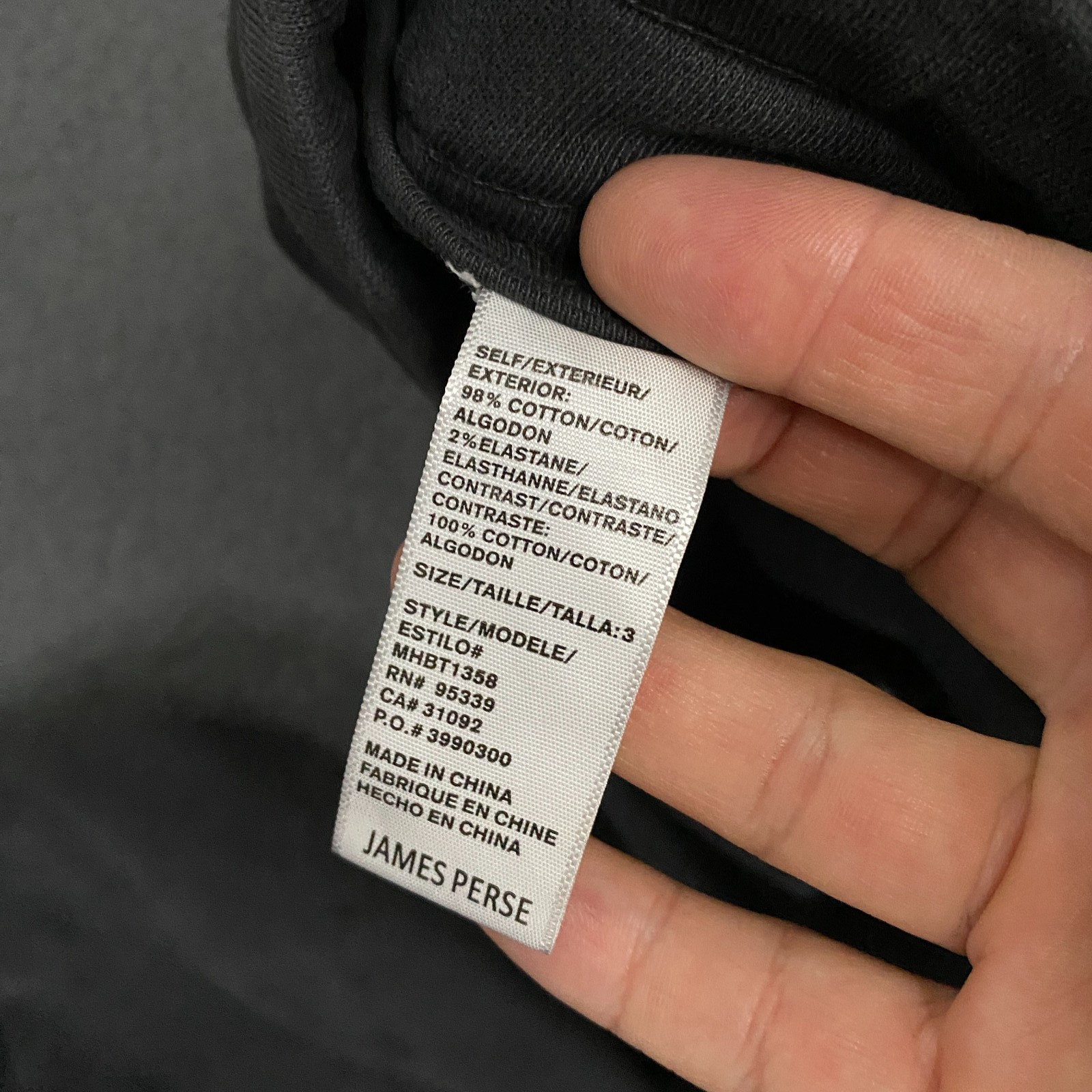 James Perse Supima Cotton Twill Utility Pant Mens Large, 3 Gray Jogger