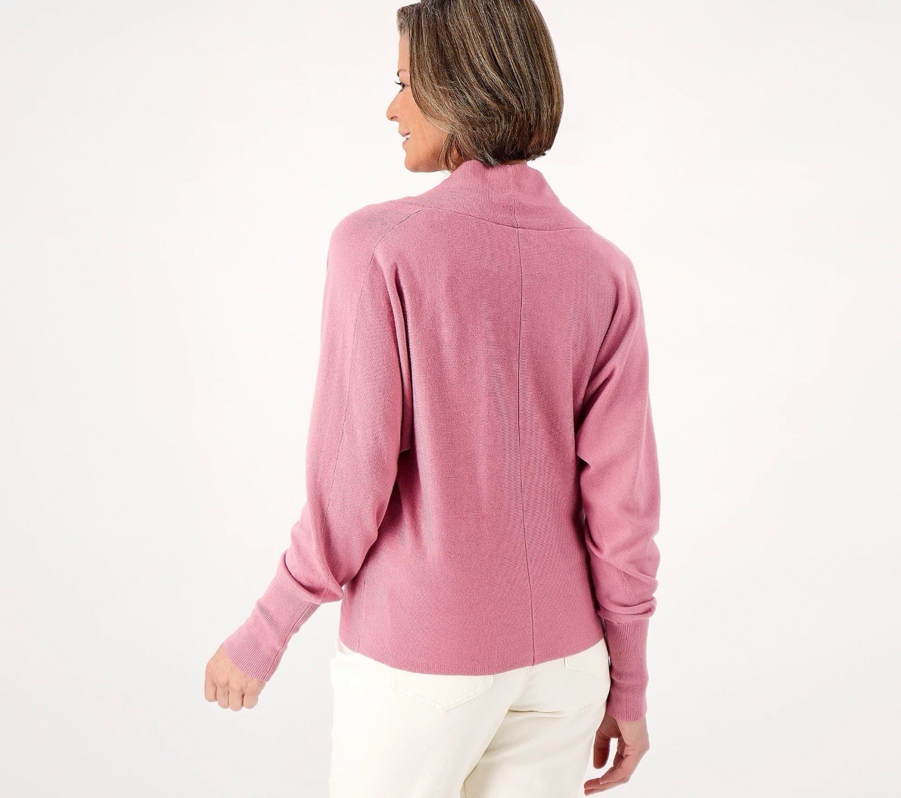 Encore By Idina Menzel Wrap Front Dolman Sweater Size XL Pink A518967