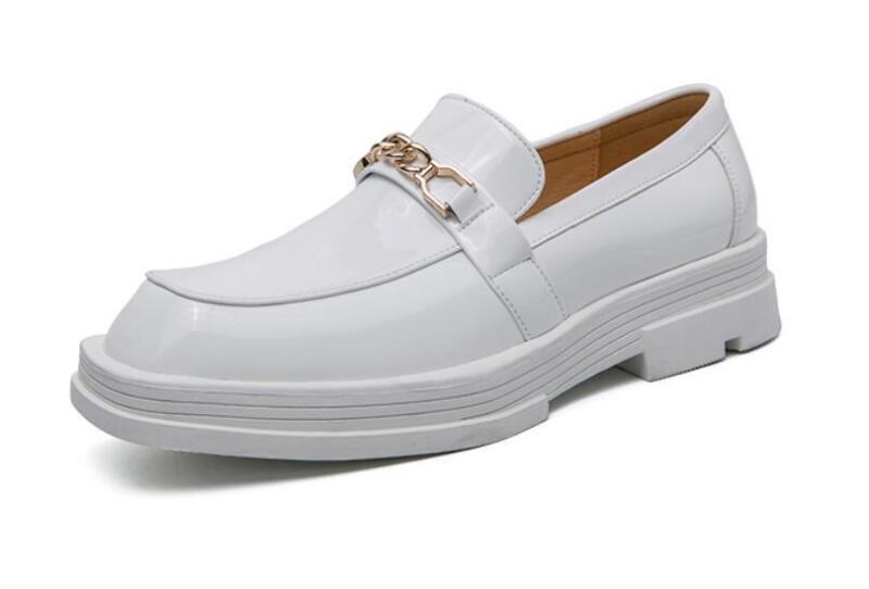 Fashion Korean Mens Square Toe Faux Leather Shoes Casual Nightclub Party Oxfords