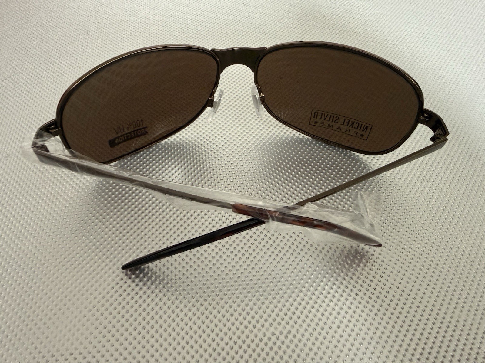 Nickel Silver Men’s Aviator Sunglasses Brown Tinted Metal Frame UV400 A1