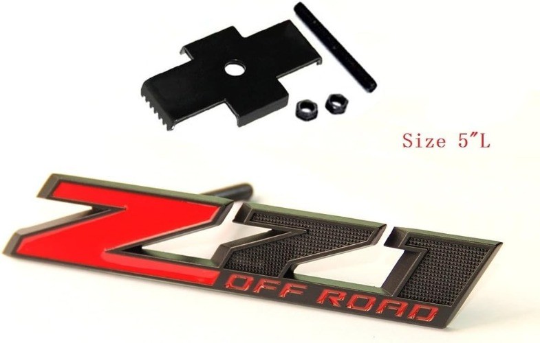 1x 5 Inches Grille Matte Off Road Emblems Badge 3D for 1 Color: Black with red