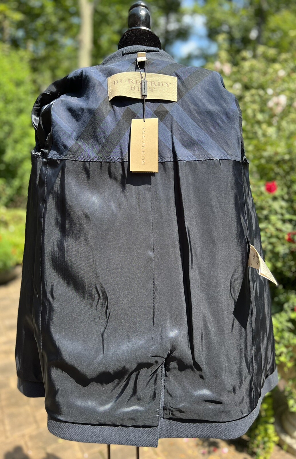 Burberry Brit Elmsby Wool Blend Coat Dark Navy Single Breasted US 6 NWT