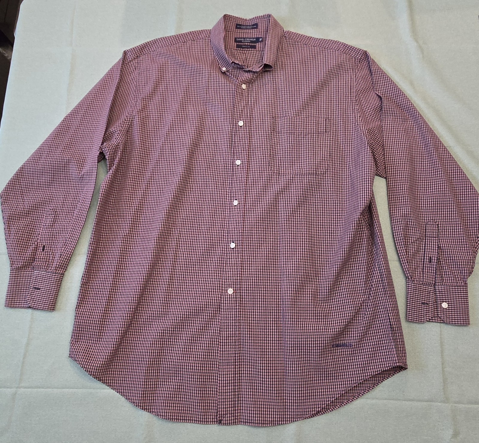 DANIEL CREMIEUX XL COTTON SHIRT MEN LONG SLEEVE BUTTON