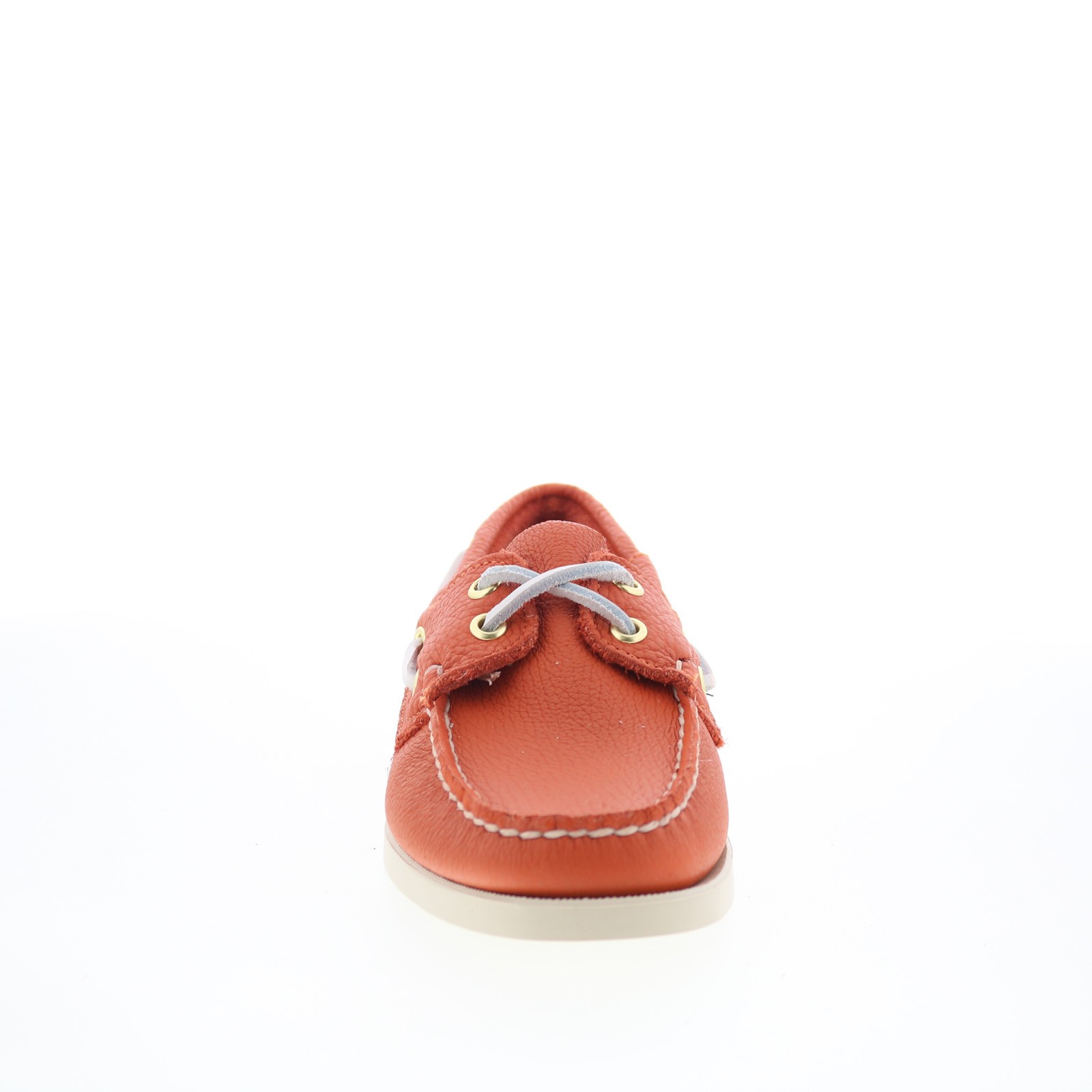 Sebago Portland Fisher Womens Orange Leather Loafers & Slip Ons Boat Shoes