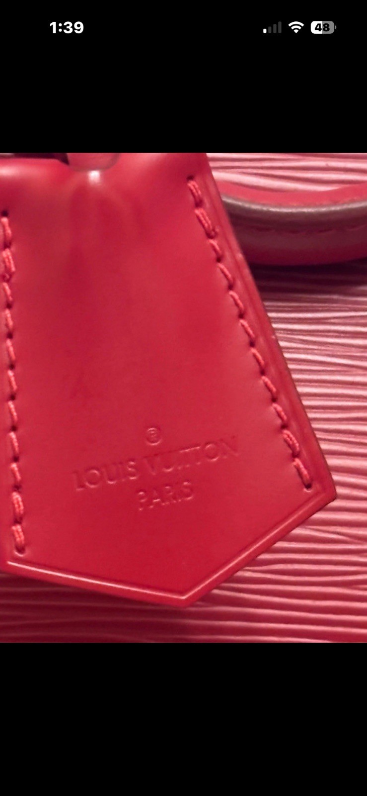 Louis Vuitton Red Satchel Top Handle Zip Silver Hardware Padlock Charm