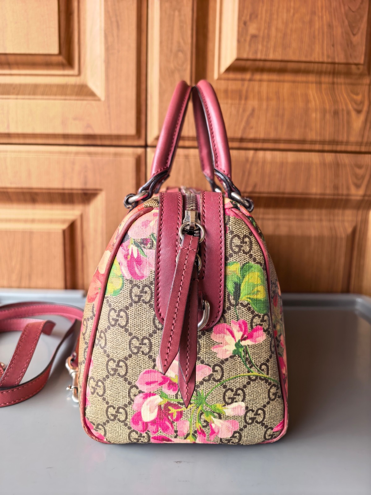 Gucci Pre-Owned Authentic GG Blooms Luxury Handbag 409529 26*17*13cm