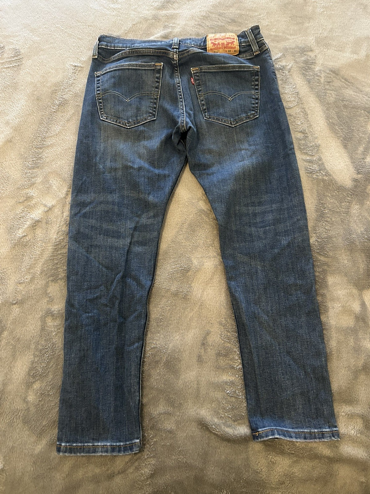 Levi’s 512 Slim Tapered Jeans 33 x 30 Dark Blue Cotton Blend Dark Wash Men’s