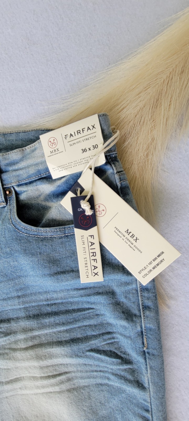 Mbx fairfax slim stretch men’s jeans Style 1 107 800 M656 Color Memory Sz36×30