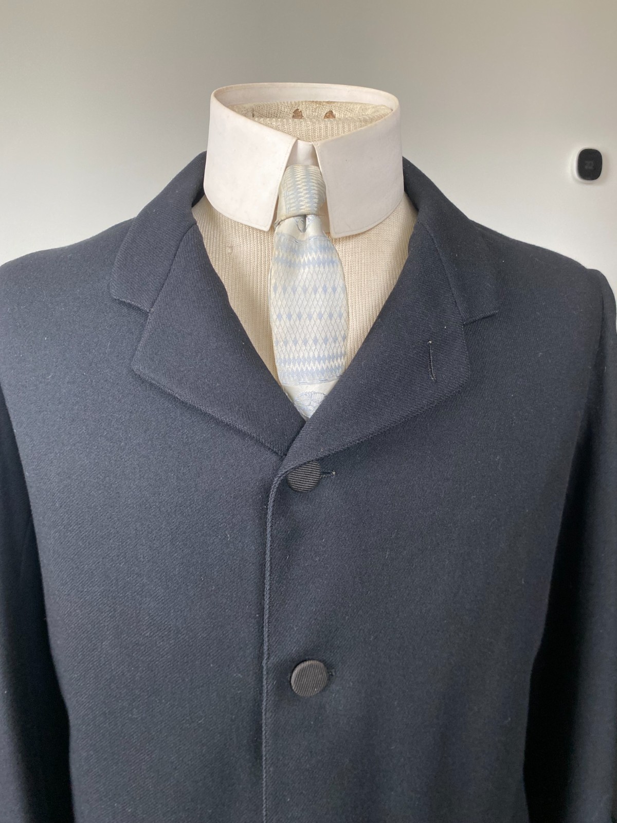 Men’s Black 1902 Dated Edwardian Antique Cut-Away Coat