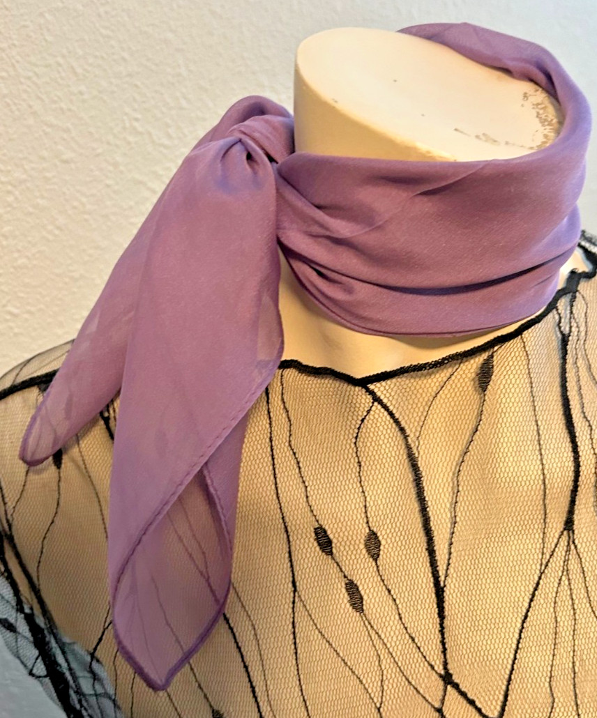NEW 20 x 21 In. Small Sq. Lavender Solid Color 100% Mulberry Silk Scarf- SS 1035