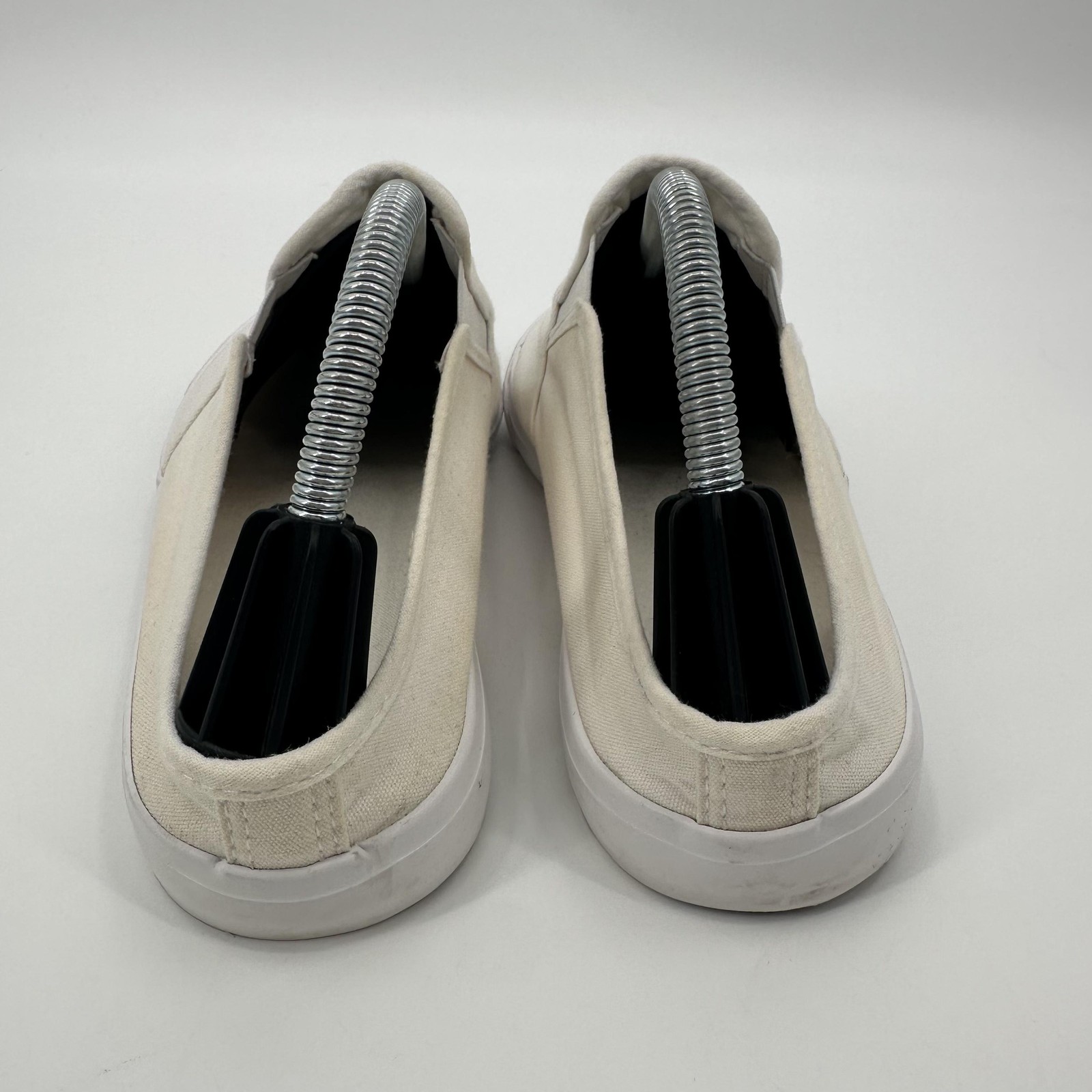 Feiyao Shoes Mens Size 270 White Canvas Slip-On Laceless Elastic Gore Casual