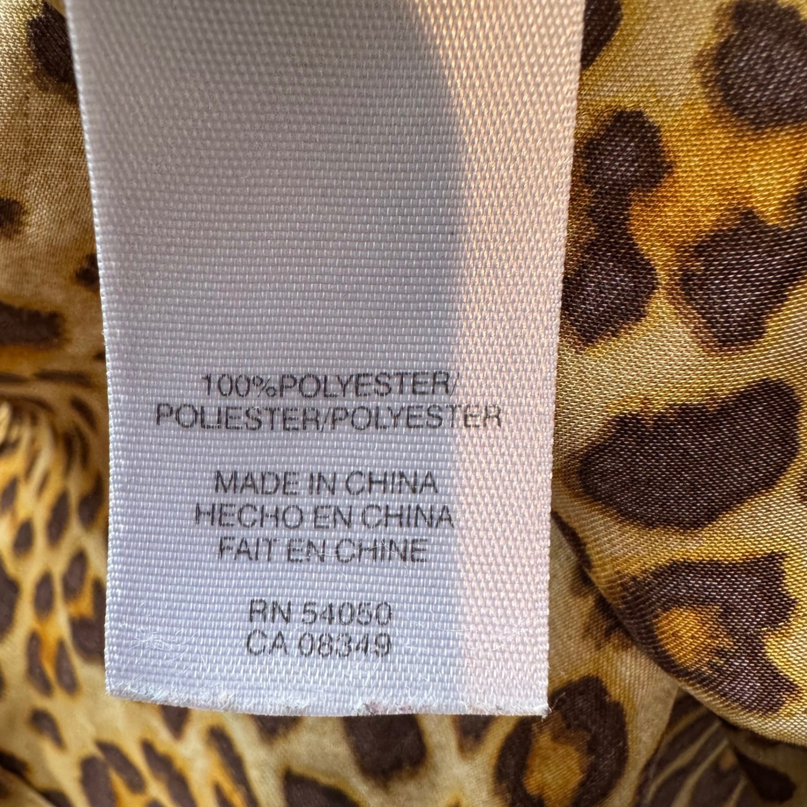 Jones New York Brown Leopard Print Blouse Split Neck Chic | Size Large
