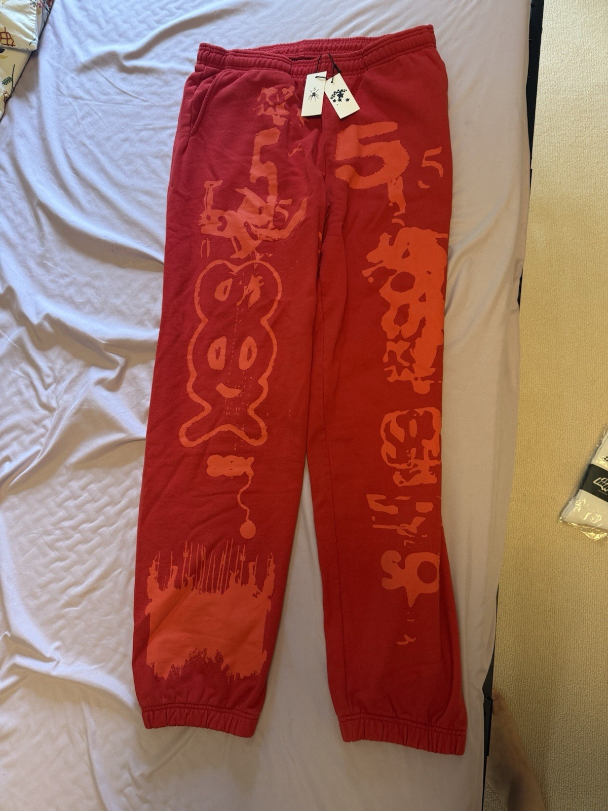 Sp5der Red X-Ray Sweatpants FW25 Red Size Large L New with Tags Spider