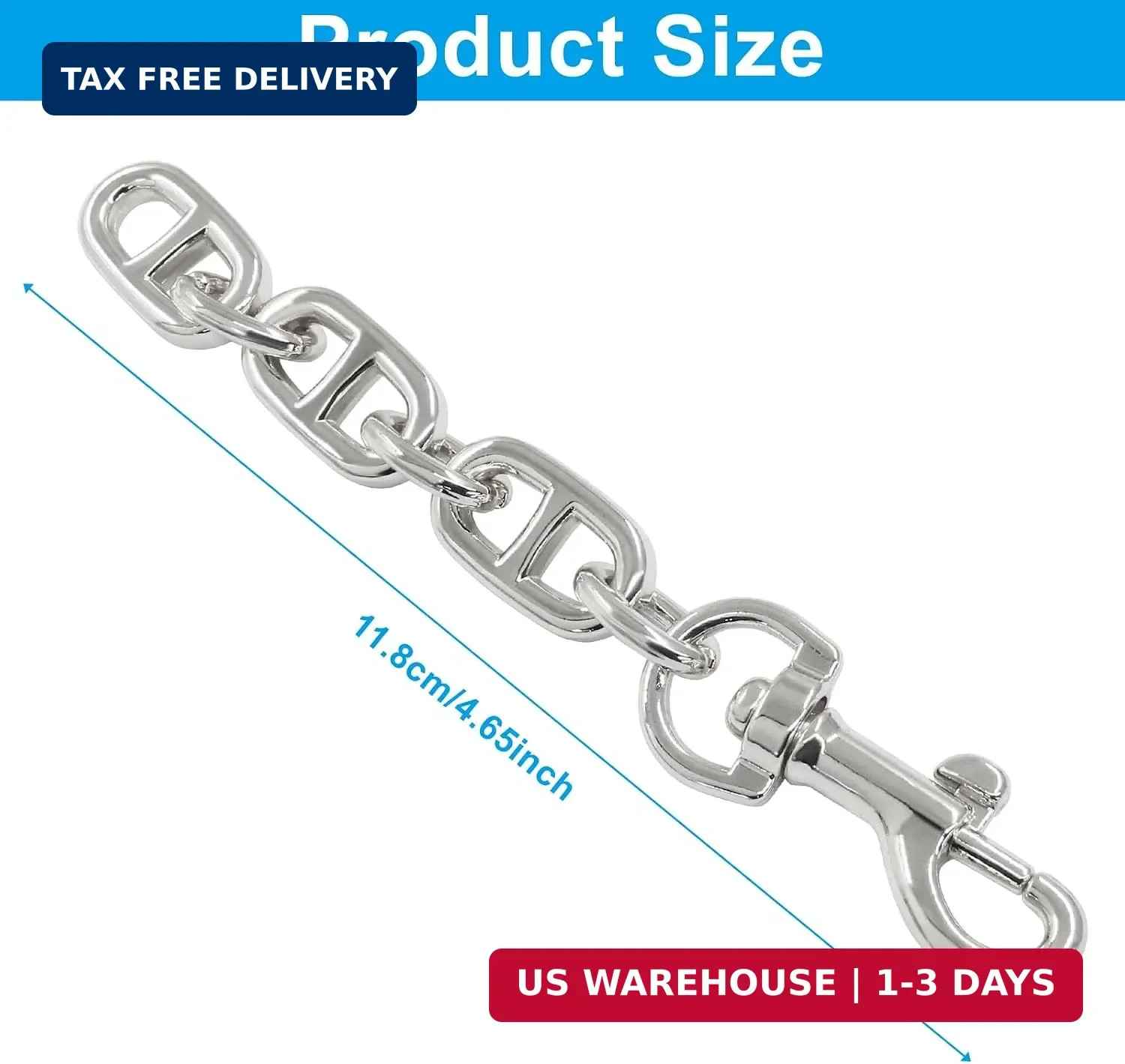 2Pcs Purse Strap Extender, 4.7 Inch Bag Extender Chain, Metal Chain Strap Extend