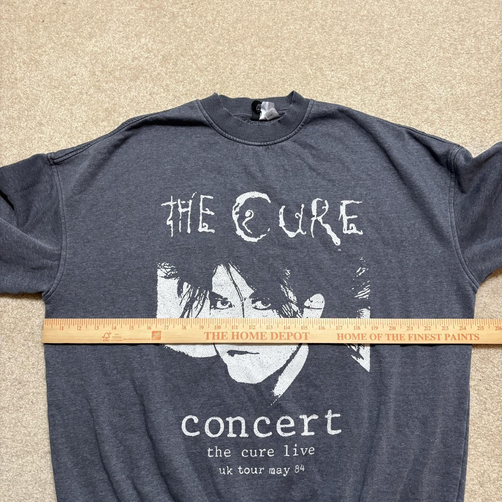 H&M Divided The Cure Band Sweatshirt Small Oversized Robert Smith Concert Retro
