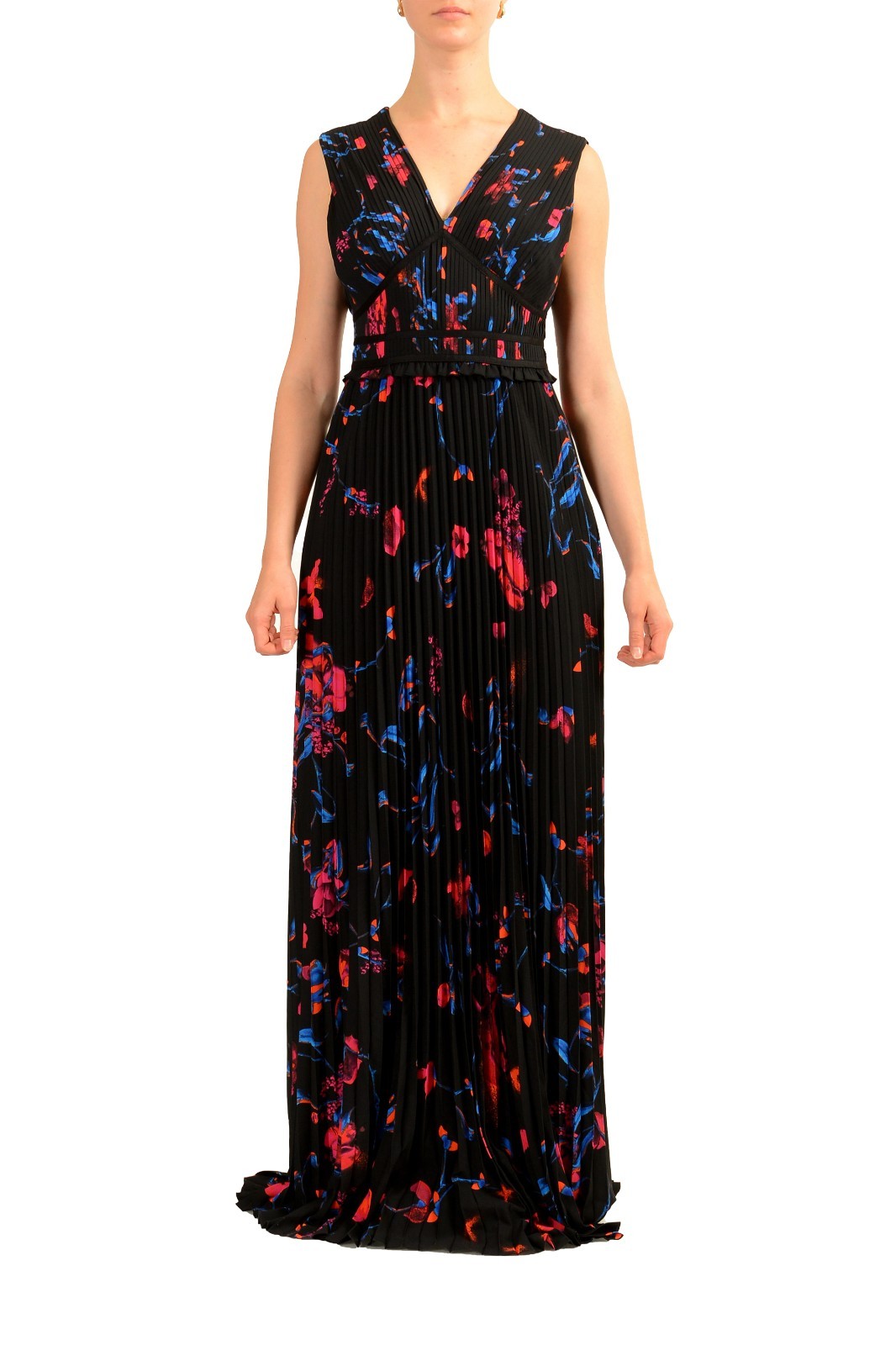 Hugo Boss Women’s “Deparie” Pleated Evening Sleeveless Dress US S IT 40
