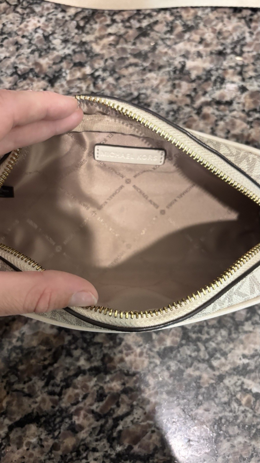 Michael Kors white purse set (authentic)