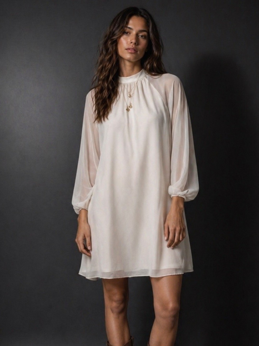 Trina Turk Elegant White Chiffon Dress
