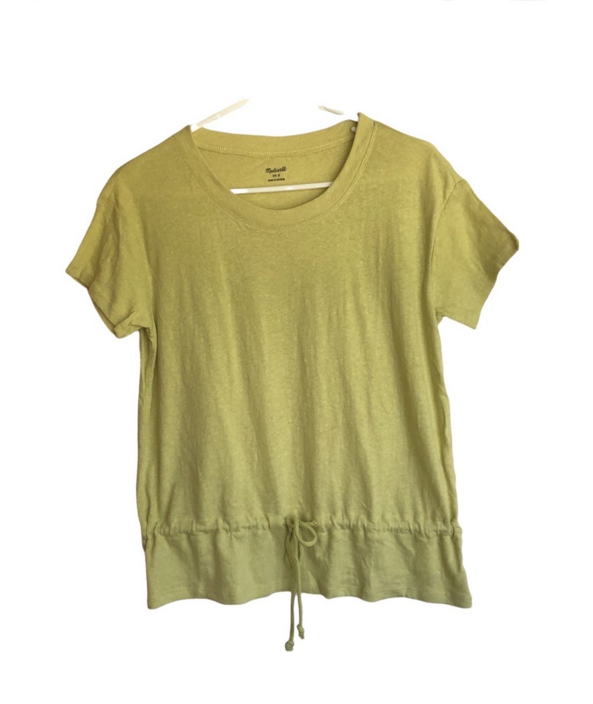 NWT Madewell Drawstring T-Shirt in Crisp Pear Size S