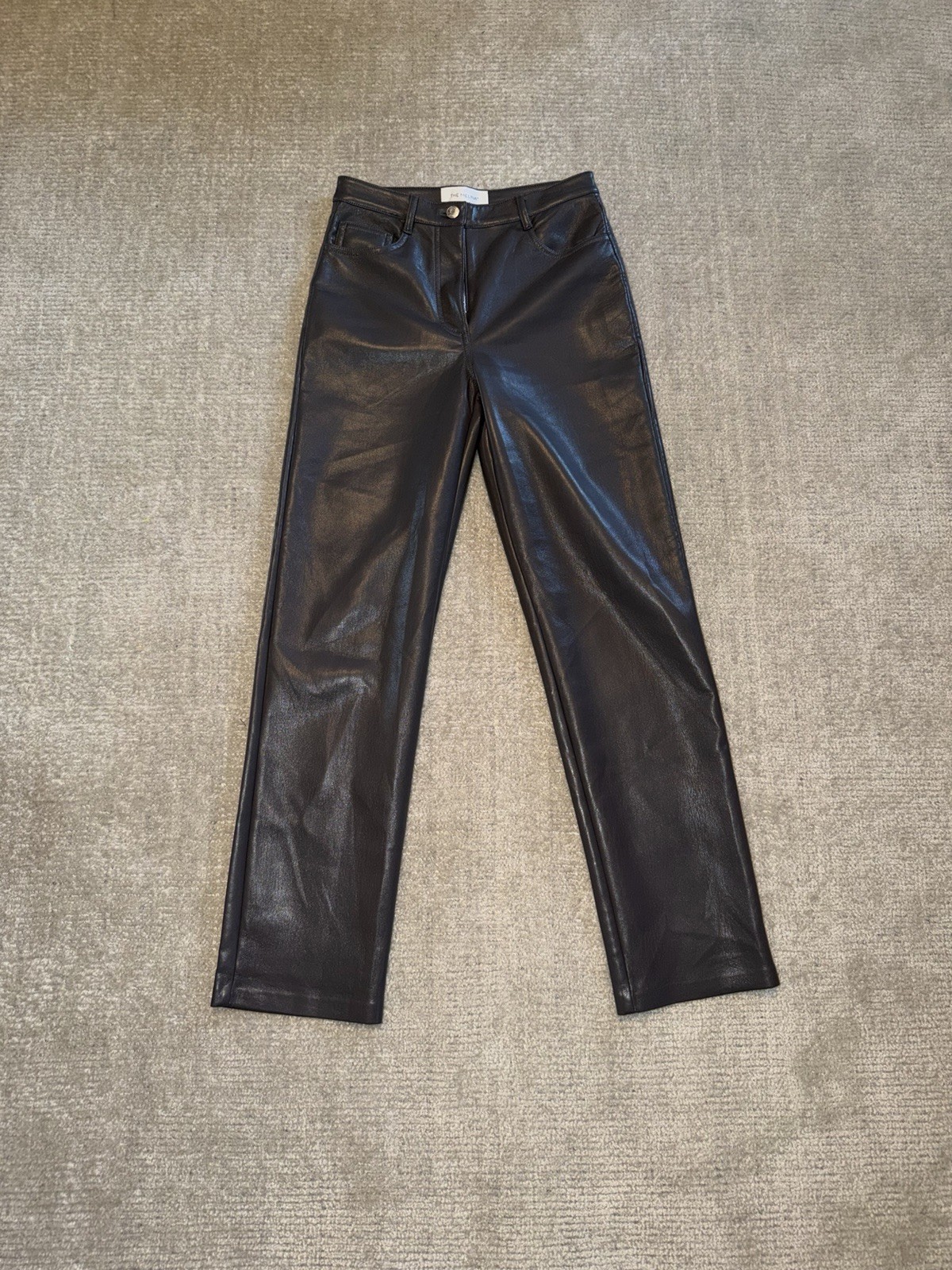 Aritzia WilfredFaux Leather High-Rise Straight-Leg Pants w/ Pockets – Gray | 2