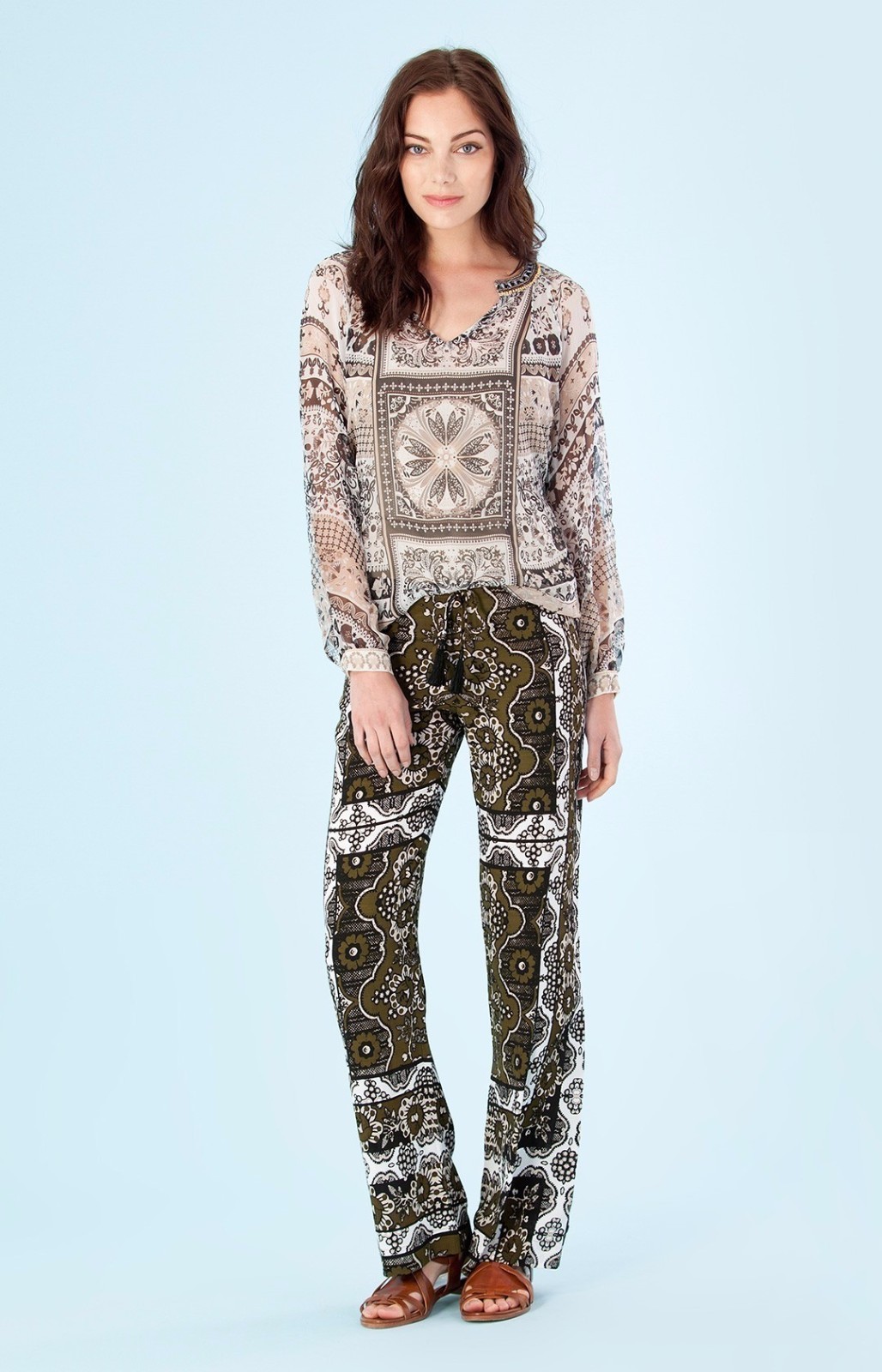 Hale Bob Floral Print Pants XS S Blue Green Pink NWT 6ARF8334