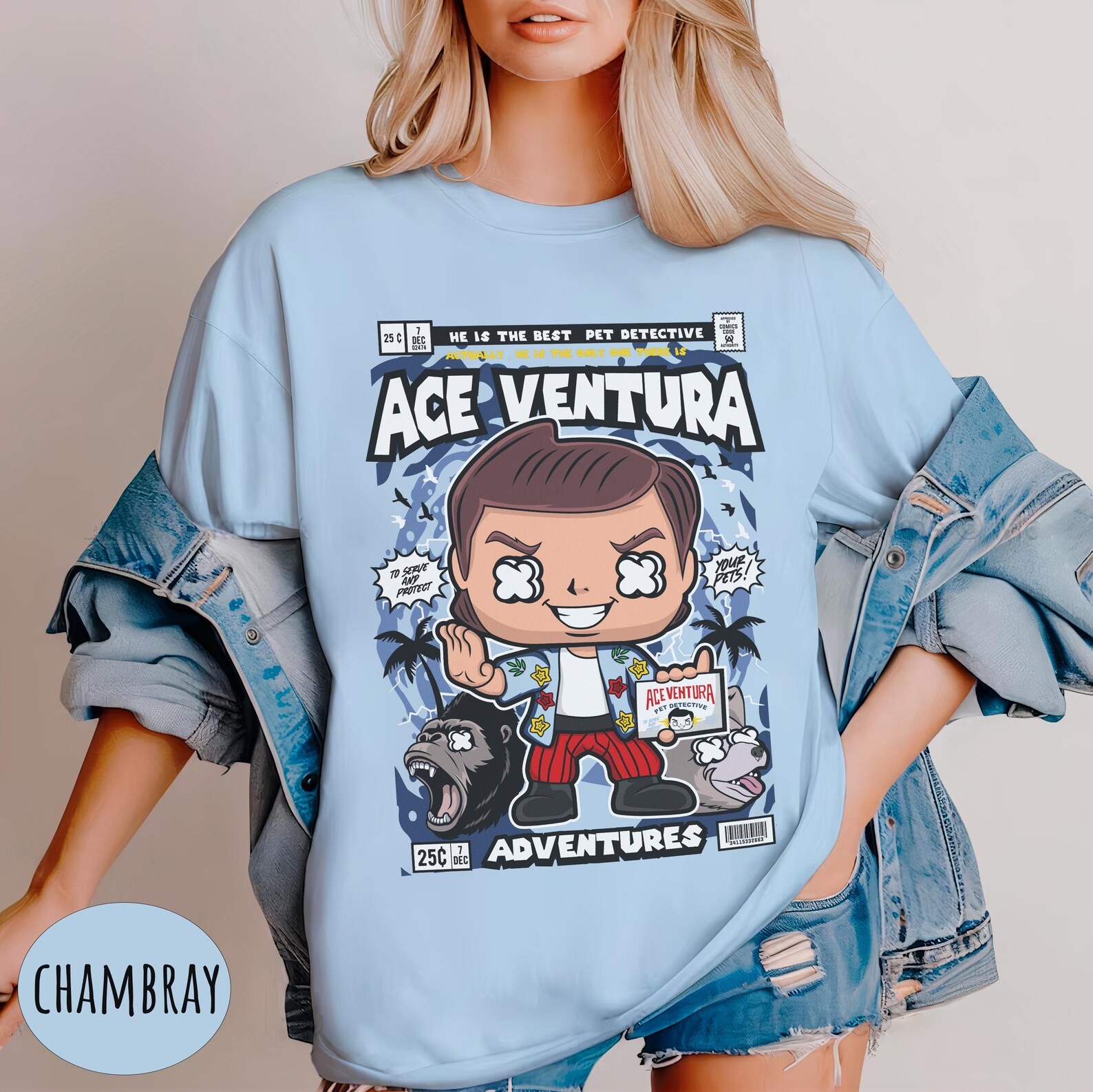 Ace Ventura Vintage Movie Graphic T Shirt Pet Detective Retro Tee