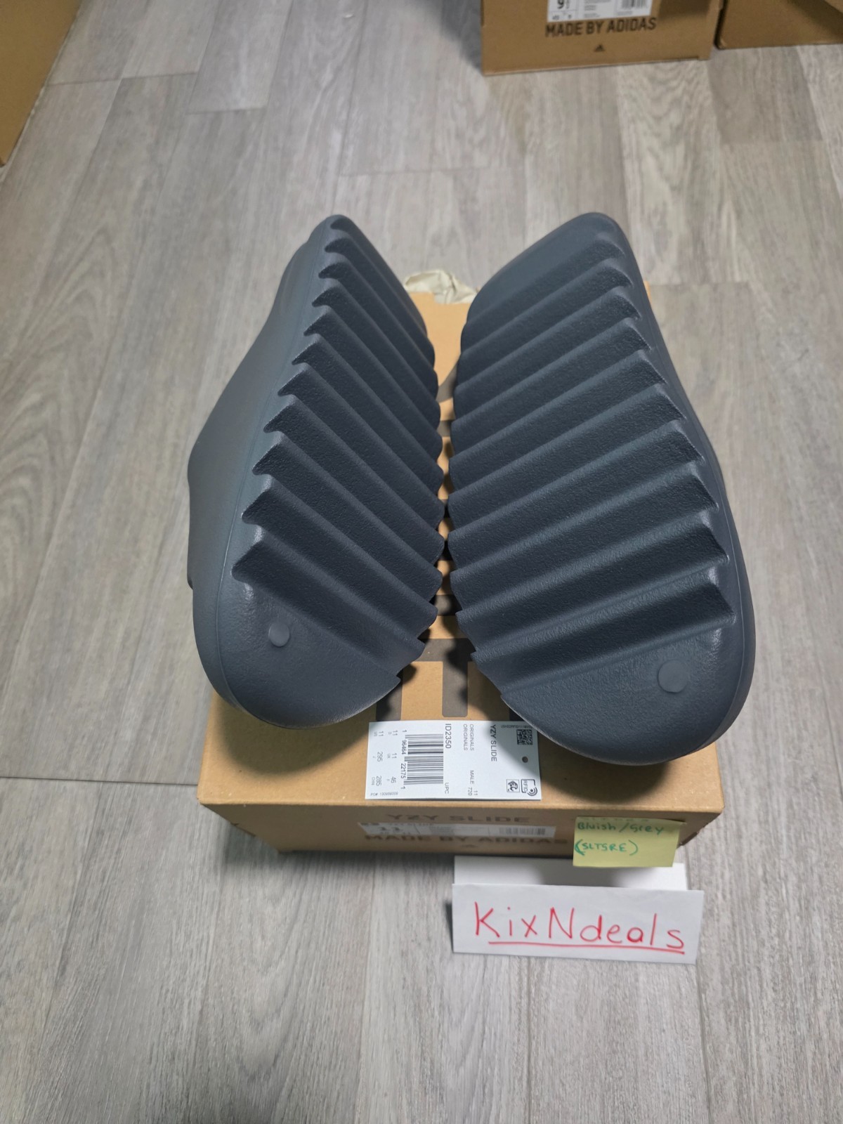 Authentic Adidas Yeezy Slide SLATE GREY Sandal ID2350 US Size 11 yzy rnr wave