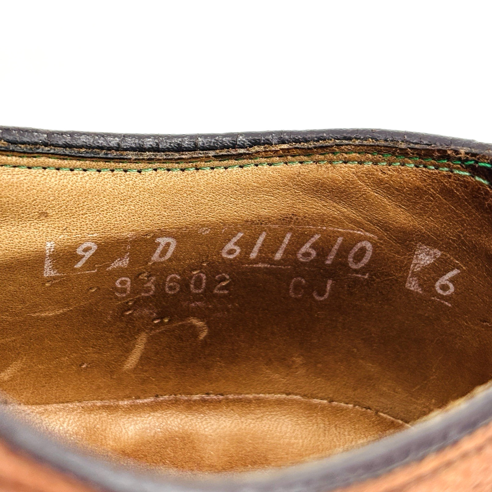 Men 9 D Vintage Florsheim Imperial Long Wingtip Dress Shoe Brown Leather V Cleat