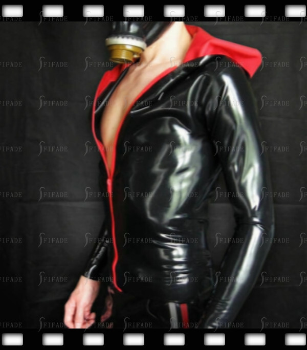 Latex Hoodies Men’s Sports Tops Front Zip Unisex Tops Customized 0.4mm H58
