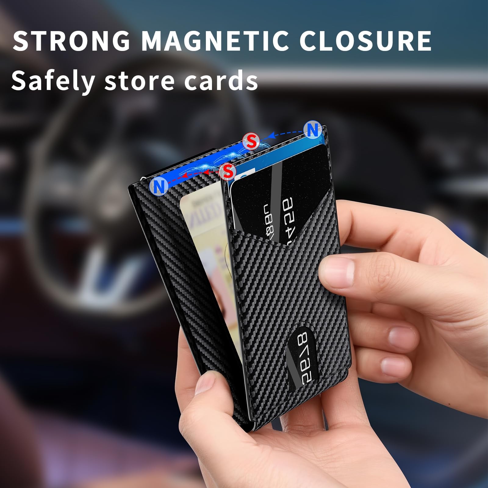 KISUEDZP Wallet for Men Slim RFID Compact (4.06 x 2.44 x 0.86 inches), Carbon