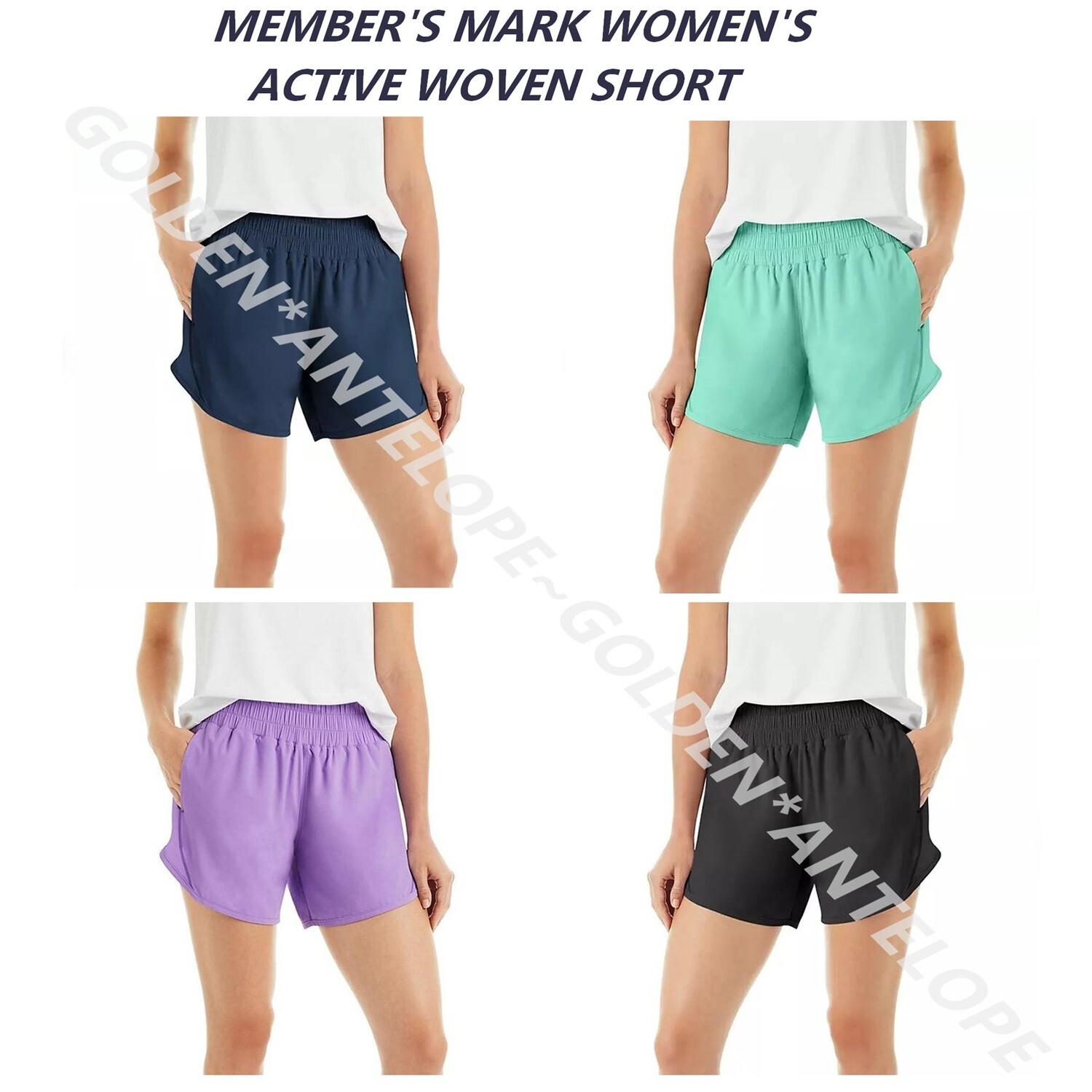 MEMBER’S MARK WOMEN’S ACTIVE WOVEN SHORT~ MULTIPLE COLOR & SIZE NEW